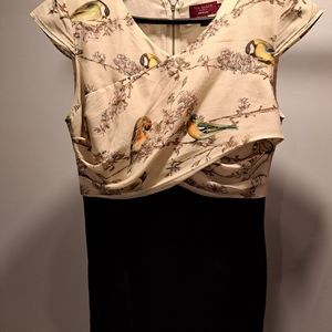 Ted Baker Bird Print Dress Size 4